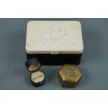 An early-to-mid 20th century Japanese brass trinket box, a 19th Century ring box and a 1930s
