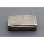 A George IV silver snuff box, of rounded rectangular section, and unembellished design, Ledsam &