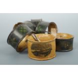A set of five Victorian "Lorne" plaid Tartan Ware napkin rings and one Mauchline Ware example