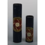 Two reproduction Victorian brass kaleidoscopes by Optical Fantasies of Ventnor, 20 cm and 14 cm,