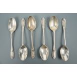 A set of six early George V silver coffee spoons, Walker & Hall, Sheffield, 1911, 71 g
