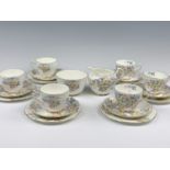A Royal Crown Pottery Frentham "June" pattern tea set