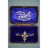 A late 19th / early 20th Century Anglo-Indian brooch, in the form a fleur de lis type device,