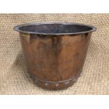 A Victorian copper boiler / log bin, 45 cm x 34 cm high