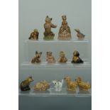 Twelve Wade Whimsies and one other miniature ceramic novelty