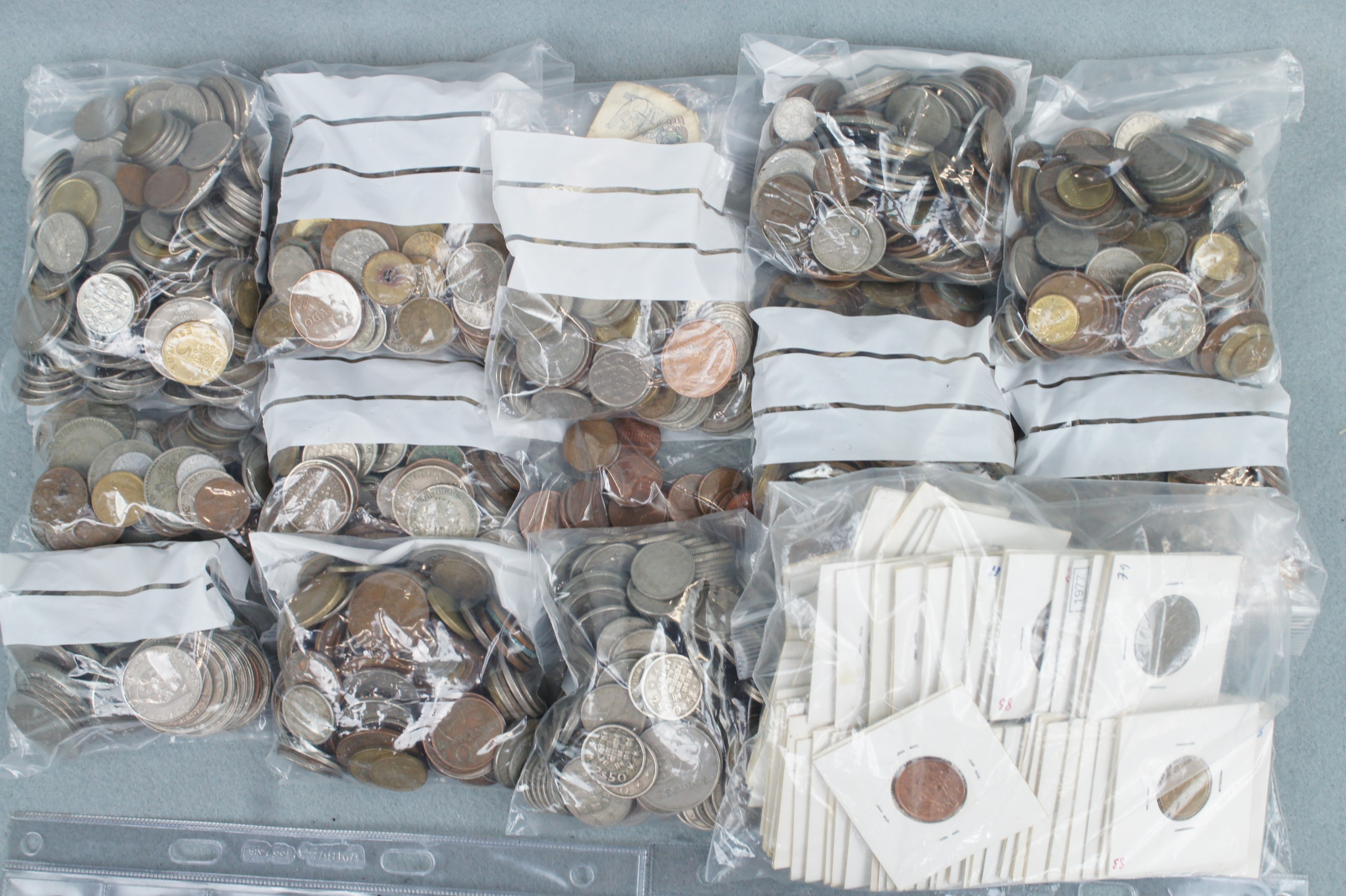 A large quantity of Portuguese and other coins - Image 2 of 3