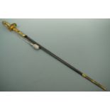 A Victorian court sword by Jones of Regent St, London, (scabbard a/f)