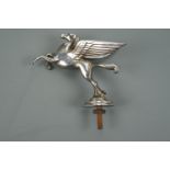 An inter-War Mobil Oil chrome car mascot in the form of Pegasus, 10 cm excluding mounting bolt