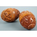 Two 19th Century coquilla nut pocket pommanders