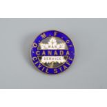 A Great War Canada War Service Civil Staff enamelled lapel badge