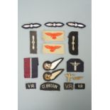 A quantity of RAF badges and insignia including a Flight Mechanic brevet