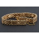 An Imperial Russian 56 Zolotnik standard (14 ct) yellow metal flexible bracelet, 18.5 cm, 33 g