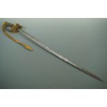 A US Navy officer's pattern 1852 sword by Horstmann & Sons of Philadelphia, with bullion sword knot