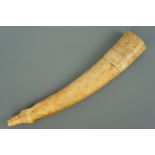 An antique African ivory horn / oliphant, 40 cm