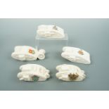 Five Great War crested china tanks