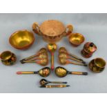 Russian lacquered bowls etc.