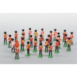 A cold-painted die-cast Coldstream Guards marching band, figures approx 6 cm