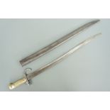 A 19th Century German export sabre bayonet manufactured by Weyersberg Kirschbaum & Cie for the