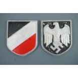German Third Reich army tropical helmet badges