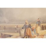 Manner of Richard Parkes Bonington A pair of 19th Century watercolour coastal views, one depicting