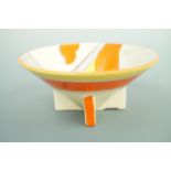 A Clarice Cliff Bizarre for Wilkinson Ltd "Xanthic" pattern conical bowl, in an Art Deco design,