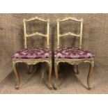 Four gilt dining / banqueting chairs