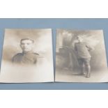 Two Great War portrait postcards depicting a Royal Flying Corps soldier
