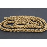 A 9ct gold fancy link neck chain, tested as gold, 20g, 61 cm