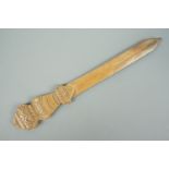 A 1916 dated Russian carved wooden paper knife