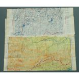 A Second World War RAF / British military silk escape map, 44C/D, Burma, together with one other