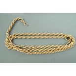 A 9 ct gold rope link neck chain, 42 cm, 3.4 g