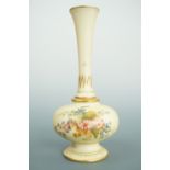 An Edwardian Royal Worcester blush ivory bottle vase, shape 1733, circa 1902, 19.5 cm