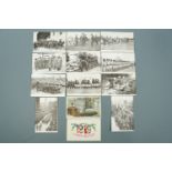 A small group of Ward Locke Great War postcards, a silk postcard etc