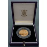 A 1994 Royal Mint cased gold proof D-Day commemorative fifty pence proof coin, 26.32 g, 22 ct