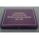 A Royal Mint 1993 Pistrucci Centenary Collection gold proof four-coin Sovereign set