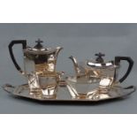 A five-piece electroplate tea set