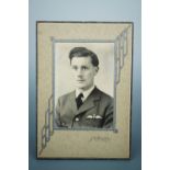 A photographic portrait of a Second World War RAF pilot, 16 cm x 11 cm