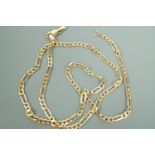 A 9 ct gold Figaro link neck chain, 48 cm, 6.2 cm