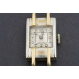A 1920s lady's 18ct white gold Art Deco wristlet watch, having 16-jewel Swiss made movement,