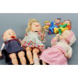 Three vintage Roddy composition dolls, circa 1950s