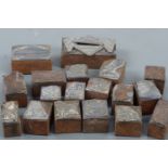 A quantity of antique printing blocks