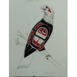 Richard Shorty (b 1959, Canadian) Bald Eagle, pencil-signed limited edition print, 42 cm x 32 cm,