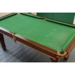 A late / 19th early 20th Century Riley slate bed billiards dining table, A5450 Accrington 5' 5'',