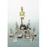 A quantity of electroplate and die-cast military figures including Victorian soldiers, a Second