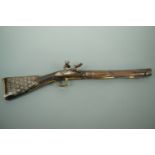 A late 18th / early 19th Century Ottoman flintlock blunderbuss, having a steel swamped barrel,