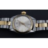 A lady's Rolex 6619 Oyster Perpetual wrist watch, in steel and gold with jubilee bracelet strap,