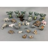 Three Wade tortoises and Wade whimsies, elephant band etc.