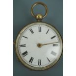 A Victorian verge pocket watch by Thomas Noon of Ashby, in electroplate case