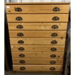 An extremely large collection of Meccano and two bespoke pine chest for same, 127 cm high
