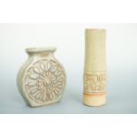 Two 1960s - 1970s studio pottery bud vases,